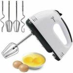 MOSTSHOP Scarlet Stainless-Steel Electric Hand Mixer Blender Easy Mix Cake Beater Egg Cream Maker Food Grinder Machine 7-Speed Control & Detachable for Kitchen