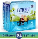 lyficare Classic Pants-Adult Diaper|XL-10Pcs|Pack of 1|Waist Size:88-137Cm|35-54Inch| Adult Diapers - XL (10 Pieces)