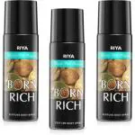 Riya Born Rich Body Spray Deodorant For Unisex Pack Of 3 150 Ml Each