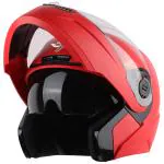 Steelbird SBA-7 7Wings ISI Certified Flip-Up Helmet for Men and Women with Inner Smoke Sun Shield (Medium 580 MM, Dashing Red), Thermoplastic