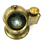 Royal Handicraft Antique gimbal nautical antique brass compass vintage, marine binnacle boat oil lamp