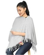 nene Breastfeeding Multi Purpose Scarf The Jersey Cotton Nursing Shawl, Breathable Breastfeeding Cover-Light Pink- Large Size 165cmX55cm (Grey)