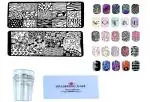 Nail Stamping Kit 2 Stamping Image Plates With Stamper And Scrapper Random Designs.