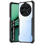Fashionury Shockproof Crystal Clear Back Cover Case for Realme Narzo 70x 5G | Protective Design | 360 Degree Protection | Transparent Back Cover Realme Narzo 70x 5G (Black Bumper)