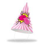 Festiko Superhero Theme Cone Hats (Pack of 10 - Hat 28), Superhero Party Cone Hats, Superhero Theme Birthday Hats, Superhero Theme Party Wearables