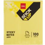 Deli EA00353 Sticky Notes, 3/3 100 Sheet, Yellow Color, Pack of 10