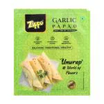 Zippo Garlic Papad Premium Quality Papad, Roast | Dip Fry | Microwave - Pack of 2 x 500g