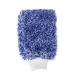AllExtreme EXMDBW1 Double-Sided Microfiber Car Washing Mitt Reusable Duster Glove for Wet,Dry Applications (Blue and White, 1 PC)