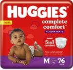 Huggies Wonder Pants Baby Diapers 6 Months Medium 76 Pieces.