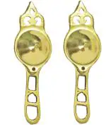 Real Craft Gold Brass Kajrota, Dani, Kajal Pati, Kajal Box (Set Of 2)