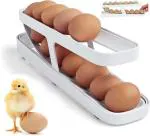 SHREE SANT ENTERPRISE 2-Tier Rolling Egg Dispenser for 12-14 Eggs, Space-Saving Gravity-Fed Egg Holder, Durable Egg Storage Tray for Fridge and Pantry