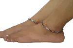 Mewow Trends Monochrome Magic Adjustable Alloy Anklet (Pair of 2)