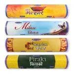 Satya Assorted Incense Sticks - Jai Malhar, Milan, Chandan, Firaki - 250 Gram Each (Pack of 4)