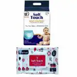 BEA DIVA Soft Touch and Gentle Baby Diaper Pants Tender Care for Delicate Skin Anti-Rash, Soft Combo | L | 42 Diaper and 25 Wipes | Weight-9 to 14 Kgs