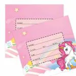 Creatie 15 Pcs Magical Unicorn Book Name Labels for Kids School Books, Worksheets