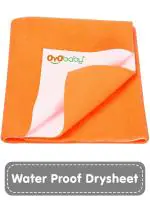 OYO BABY Quick Dry Waterproof Baby Bed Protector Dry Sheet (Medium 100 x 70 cm) Peach