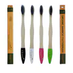 r kant Bamboo Toothbrush - Pack of 04 | Charcoal Infused Soft Bristles | Fungle Protection Coating | Eco Friendly