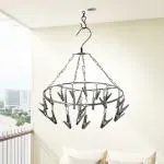 UrbanWare Clips Stainless Steel Round Cloth Hanger/Clothes Stand for Drying/Clothes Drying Stand/Hanger with Clips/Baby Clothes Dryer/Undergarments Hanger/Stand for Drying Clothes