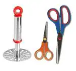 BLUE WONDER Stainless Steel Potato Potato Masher With Multipurpose Use Double Scissor Set and Multicolour, Pack of 2