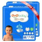 OYOBABY Premium Soft Diaper Pants 12 hrs Absorbing & Long Lasting Dry Night Baby Diapers Pants 96pcs (Pack of 2 Medium size)