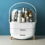 ALOXE Cute Makeup Box Cosmetic Storage Organizer Stationary Box Vanity Box For Women (White)