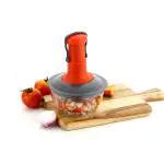 ROMJ Multi-Functional Vegetable Push Chopper - Efficient Food Prep Tool for Slicing, Dicing, and Chopping with Easy Storage (500 ML)