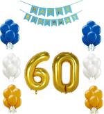 FANEX Solid 60 No. Birthday Party Foil Balloon Bunting Banner Decoration Combo (Pack of 53)