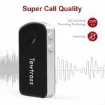 Tewtross Bluetooth Audio Receiver Connector Aux for Car Stereo Music System Speaker Premium CSR Chipset Mic Dual Pairing (Bluetooth Receiver)