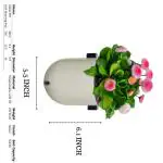 Indian Discovery Self Watering Hanging Flower Pot/Indoor Outdoor Plant Pot, Hook Flower Pots,Decorating Home Balcony Plant Pot, Sphere Pot with Ceiling Hanging Stand-5.5 Inch, Pack of 1, Yellow