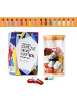 BROWN BLUSH 16 Pcs Mini Capsule Matte Long Lasting Pocket Pill Lipstick Set (Multicolor, 16 g)