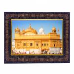 Hawai Feng Shui Vastu Remedies Wooden Brown Framed Amritsar Golden Temple Photo for Home Office Business Place 21x17cm SFDI240BLKFRM