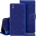 Slugabed Flip Cover for Vivo Y51,Vivo Y51L | Magnetic Closurer| PU Leather Magnetic Wallet Back Cover Case (Blue)