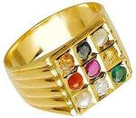 Vridaann Ratan Bazaar Men Gold Plated Stone Ring Rings