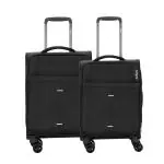 Safari Airpro 8 Wheel TSA lock 55, 67 & 78 Cms Small, Medium & Large Trolley Bag Softside Premium Polyester 360 Degree Wheeling System Luggage, Trolley Bag For Travel Set of 3, Black