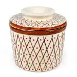 Amoorcart Ceramic Butter Box Dish Tray Container with lid, Large Butter Tray Set, Butter Keeper, Butter Storage Container, Butter Storage Box, 100gm Butter Box - Checkered
