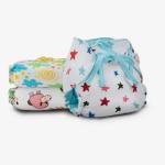 SuperBottoms Printed Dry Feel Cotton Padded Langot With Gentle Elastics (Pack of 3) Fits 0-5 kg