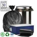 averX (Pack of 1) Premium Garbage Bags (Black, Medium, 19x21 inches) - 30 Bags/ Roll