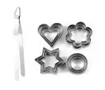 Blue Wonder Stainless Steel Roti Chimta Tong With Cookie Cutter Stainless Steel Cookie Cutter with 4Shape and Multicolour, Pack of 2