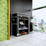 Fabura Shoe Rack in 4 Shelf with Cover in Black color