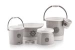 Tedemel Plastic Bucket, Tub & Mug Bathroom Set 6 pcs, Heavy Duty, Large Capacity (Grey)