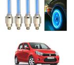 Feelitson Blue Car Tyre Led Light Rim Valve Cap Flashing With Motion Sensor Blue For Celerio New (Pack Of 4)