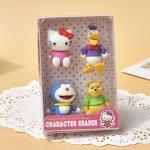 Holywell Decor Cute Cartoon Character Style Eraser Set Stationery for Kids School Boys Girls.