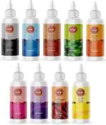 RED CLIFF Spray Color Combo Edible Color Ideal For Cake Decoration Glitters (900 g, Pack of 9)