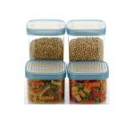Machak Blue Plastic Airtight, Push Kitchen Storage Container, 600 Ml (Pack Of 4)