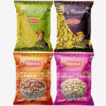 Shekhaji Assorted Namkeen Combo 400g (Pack of 4, 100gm Each) Moong Dal, Tasty Peanuts, Chana Jor, Salted Peanuts,