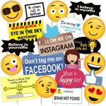SYGA Set Of 21 Social Media Party Photo Booth Props Multicolor Photobooth Props