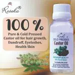 Roseka Cold Pressed Castor Oil 100% Natural For Healthy Hair and Skin Eyebrows and Eyelashes 50ml