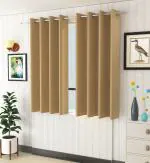 LaVichitra 152.4 cm (5 ft) Polyester Blackout Window Curtain (Pack Of 2) (Solid, Beige)