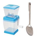 BLUE WONDER Vegetables Plastic Onion Chopper With Stainless Steel Paan Spoons and (Multicolour, Pack of 2)