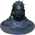 Navyaksh- OM shiv creation Matte Black Color polyresin Adiyogi Shiva Idol for Home Décor, Gift and Puja, Car Dashboard Statue , Made in India(5 inch) Decorative Showpiece - 12 cm (Polyresin, Blue)